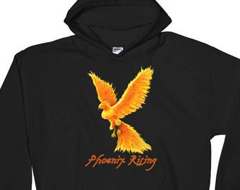 Phoenix Rising Hoodie, Phoenix Hoodie, Hoodie, Hooded Sweatshirt, Fire Bird Hoodie, Phoenix Hoodie, Mythical Bird, Fantasy Art Hoodie