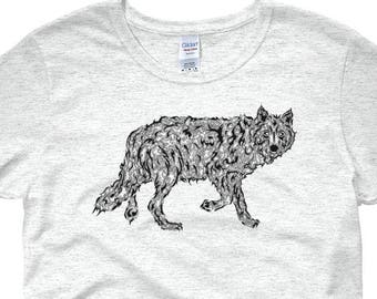 Camisa de lobo, Camisa de mujer, Espíritu de lobo, Regalo de lobo, Lobo tribal, Tótem de lobo, Animal de espíritu de lobo, Animal de poder de lobo, Geri Freki Fenrir Wolf