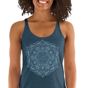 Mandala Racerback Tank, Yoga Shirt, Yoga Gifts, Yoga Tank, Mandala Tank Top, Mandala Racerback, Gym Shirt, Running Shirt, Sacred Geometry