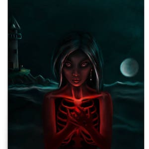 El cartel de la luz eterna, noche oscura del alma, arte, ilustración, impresión, cartel, arte de pared, arte, arte oscuro, arte simbólico, arte contemporáneo