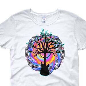 Psychedelic Guitar Tree, Guitarist Gift, Musician Gift, Women’s T-Shirt, Guitar Shirt, Guitarist Shirt, Music Shirt, Guitar Player Gift,