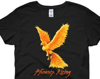 Phoenix Rising Shirt, Phoenix Shirt, Women's Shirt, Fire Bird Shirt, Phoenix Shirt, Mythical Bird, Fantasy Art, Rebirth, Inspirational Gift