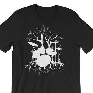 Drum T-Shirt, Drummer Shirt, Drummer Gift, Drums Tee, Drums, Music Shirt, Musician Shirt, Men&#39;s Shirt, Musician Gift, Live the Beat (White)