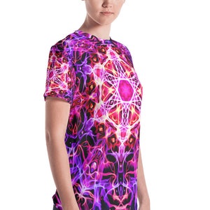 Pink, Mandala Shirt, Sacred Geometry Shirt, Yoga Shirt, Meditation Shirt, Trippy Shirt, Light Worker, Energy Healer,  EDM Clothing, Festival