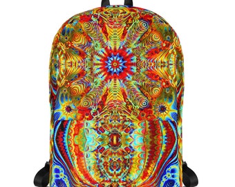 Psychedelic, Trippy, Backpack, Festival Bag, Bags and Purses, Yoga Bag, Hippie, Rave, Colorful, Knapsack, Book Bag, School, Laptop, Bag, EDM