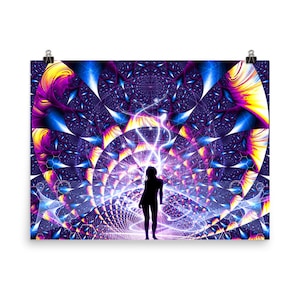 Earthing Transformation, Visionary Art, Poster, Print, Wall Art, Psychedelic Art, Spiritual Art, Sacred Geometry, Meditation Art, Wild Woman