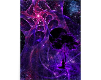 Inner Space, Visionary Art, Poster, Print, Wall Art, Spiritual Art, Psychedelic Art, Meditation Art, Sacred Geometry, Mystical, New Age,