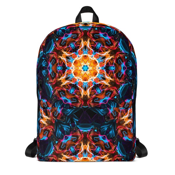 Mandala Backpack, Sacred Geometry Backpack, Festival Backpack, Psychedelic Backpack, Rave Backpack, New Age Backpack, Bookbag, Laptop Bag,