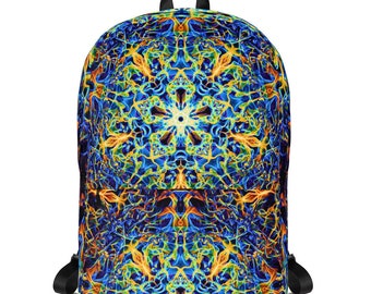 Psychedelic, Trippy, Backpack, Book Bag, Festival Bag, Yoga Bag, Hippie Bag, Rave, EDM, Knapsack, Mandala, School Bag, Laptop bag, Colorful