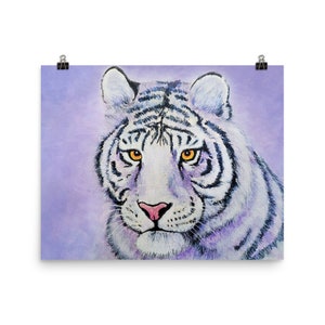 Tiger Painting, Print, Tiger Art, Tiger, Illustration, White Tiger, Siberian Tiger, Poster, Wall Art, Decor, Acrylic Painting, Big Cat, Art