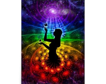 Illumination, Visionary Art, Poster, Print, Wall Art, Psychedelic Art, Spiritual Art, Meditation Art, Geometric, Mystical, Gift, Inspiration
