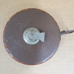 Lufkin Rule Co. Vintage 50’ Tape Measure – Leather Bound – Metallic Tape Works