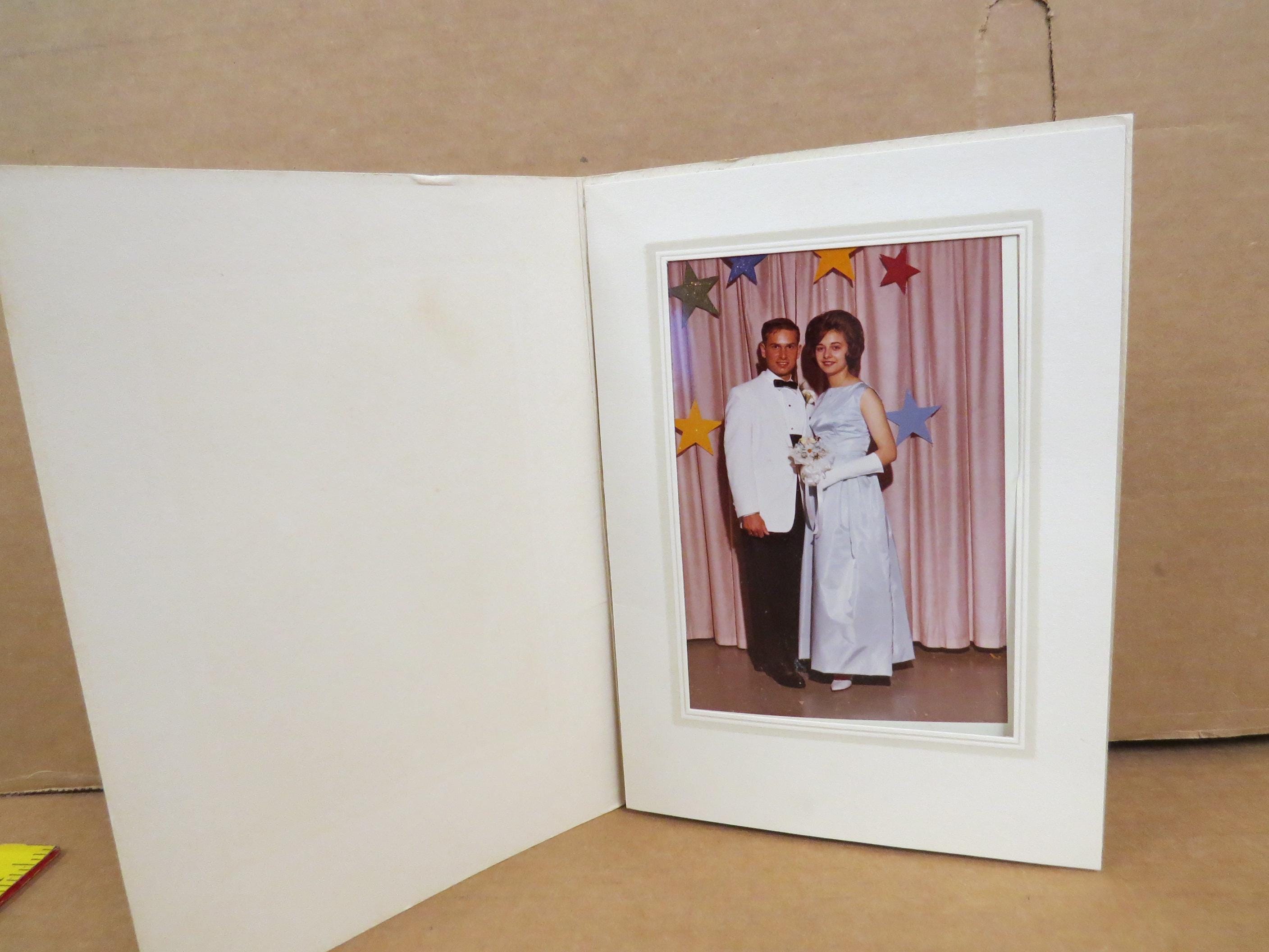 1962 Vintage Color Senior Prom Photo of Couple in Paper Frame ...