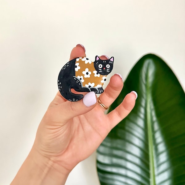 Custom personalized pet portrait lapel pin magnet, pet loss death cat dog brooch, custom gift idea
