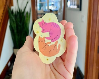 Cute Cat Vinyl Sticker - Colorful Laptop Decal