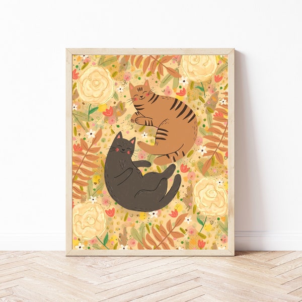 Personalisierte Katze Print / Personalisiertes Katzenportrait / Einzigartiges Geschenk für Katzenliebhaber