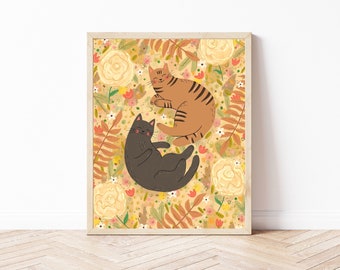 Custom Cat Print / Personalized Cat Portrait / Custom Cat Illustration / Unique Gift for Cat Lovers
