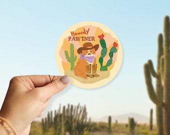 Vinylsticker cowboykat, cadeau western kattenliefhebber