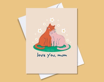 Cat Mother's Day Card, Adorable Blank Cat Mom Greeting