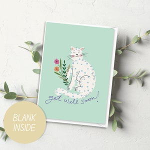 Get Well Carte Cat / Cartes de vœux Cat / Carte Get Well Soon / Cat Lover Gift / Carte Get Well vierge