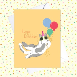 Carte d’anniversaire de chat, carte de chat joyeux anniversaire, carte d’anniversaire unique, trucs d’anniversaire de chat, carte d’anniversaire pour elle
