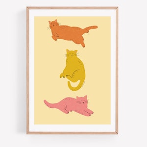 Niedliche Katze Kunstdruck / Katze Wand Kunst / Katzenliebhaber Illustration / Katzenliebhaber Einzigartiges Geschenk