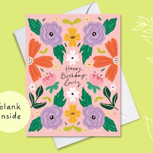 Floral Birthday Card / Happy Birthday Card / Floral Birthday Card / Blank Birthday Card / Birthday Card with Flowers