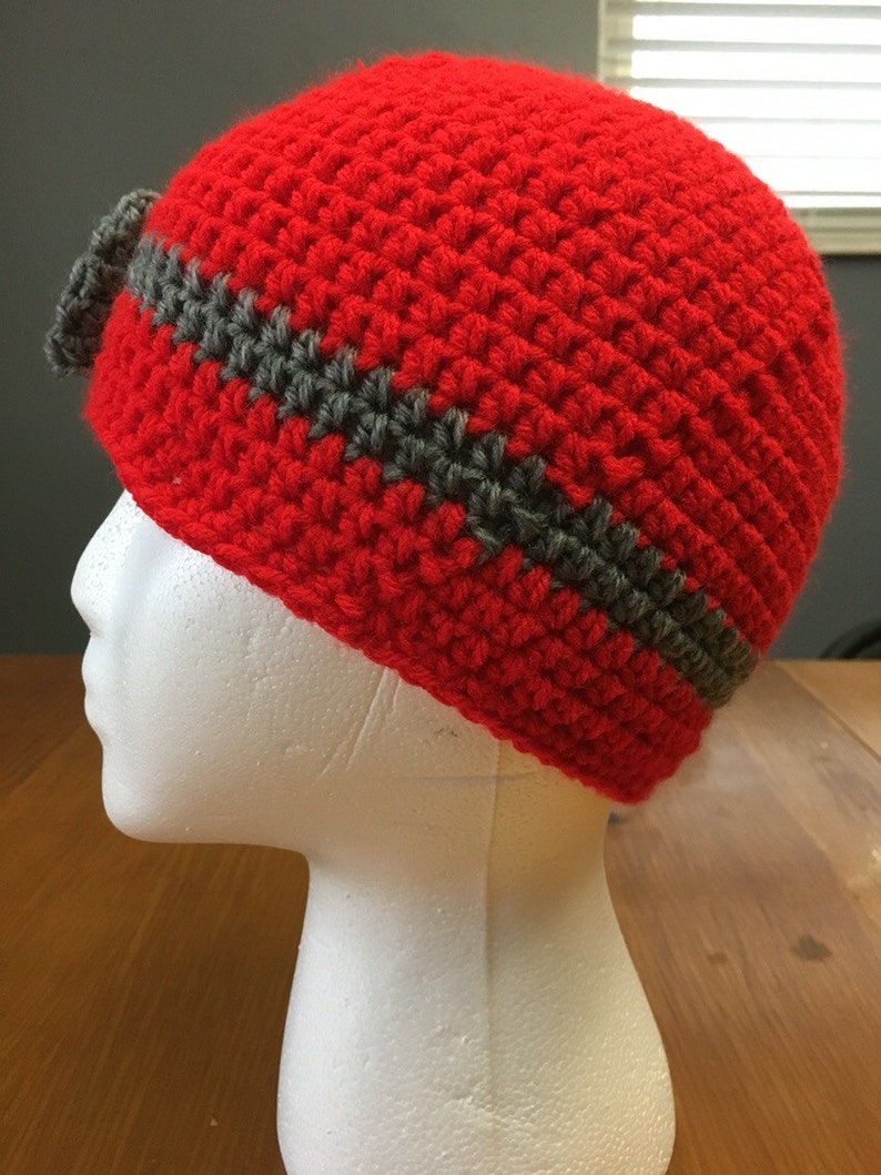 Crochet Skull Cap with Bow Etsy