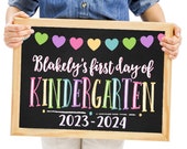 Customized First Day of School Sign, Back To School Sign, Heart First Day Printable, School Chalkboard Sign, First Day Photo Prop, 1st Day
