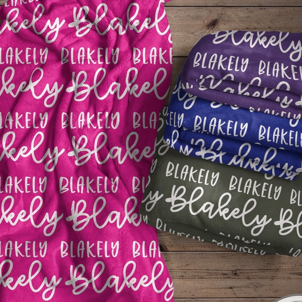 Personalized Custom Name Blanket, Valentine's Day Gift for Kids, Minky Baby Blanket, Plush Sherpa Blanket, Unique Custom Gift Idea for Kids