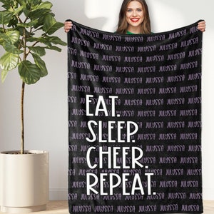 Personalized Cheer Blanket, Custom Cheerleader Blanket, Cheer Room Decor, Minky Blanket for Girls, Cheerleader Gift, The Hadlee