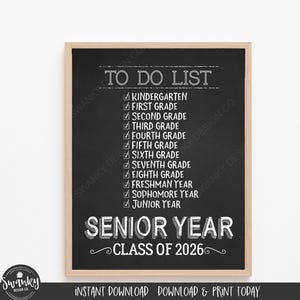 Printable First Day of Senior Year, Last First Day Senior 2026, First Day of 12th Grade, Senior Year Class of 2026, Instant Download
