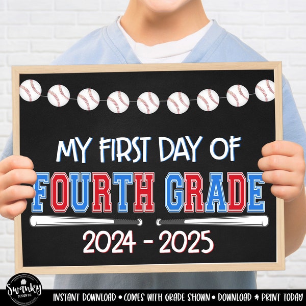 First Last Day of 4th Grade Printable Sign Etsy UK