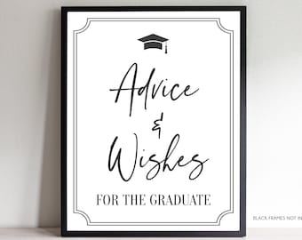 EDITABLE Advice and Wishes for the Graduate Sign, Printable Graduation Table Sign 2022, Graduation Decor High School College Grad422