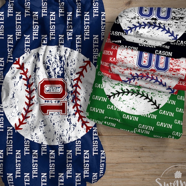 Personalized Baseball Blanket, Gift Idea for Baseball Player, Minky Kids Baseball Blanket, Graduation Gift, Blanket for Boys, The Tristen