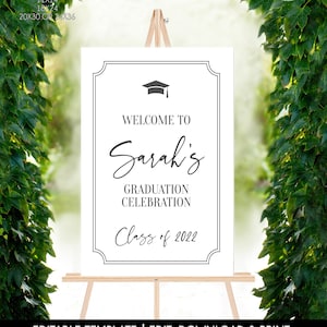EDITABLE Graduation Welcome Sign, Printable Graduation Party Weclome sign, Graduation Party Decor High School College Grad422