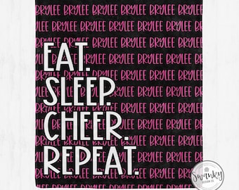 Personalized Cheer Blanket, Custom Cheerleader Blanket, Cheer Room Decor, Minky Blanket for Girls, Cheerleader Gift, The Hadlee