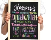 Back to School Sign, Chalkboard Printable Poster, First day of school Chalkboard Sign, Personalized First Day of School Sign, Photo Prop