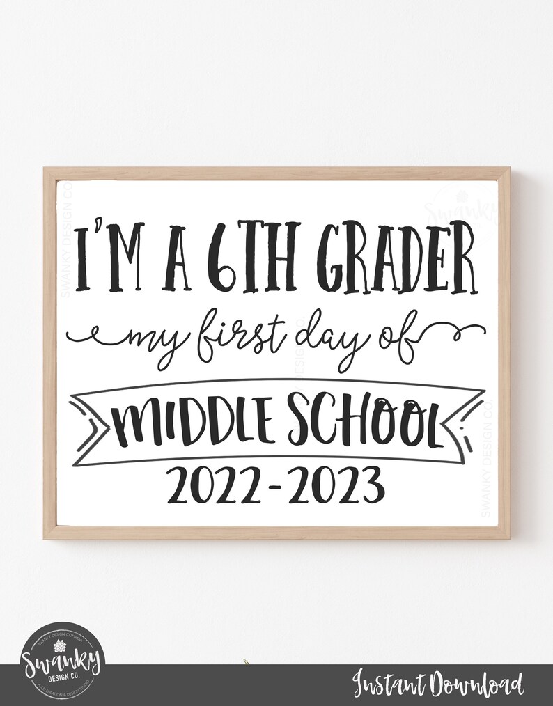 1st Day of Middle School Sign Middle School Sign Printable - Etsy