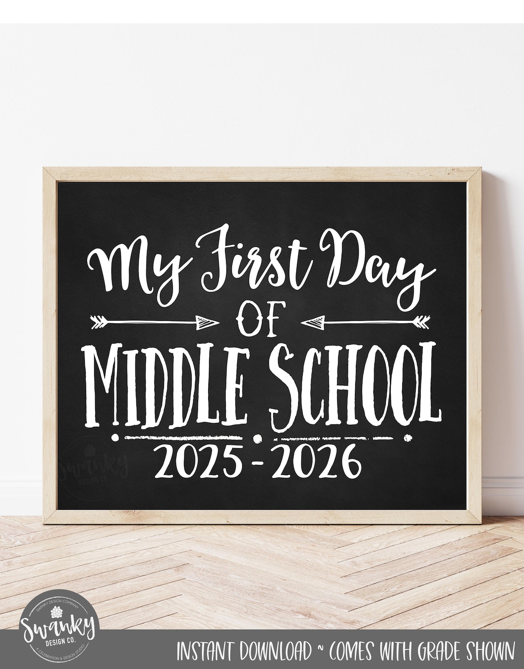 First Day of Middle School Sign, Middle School Sign Printable ...