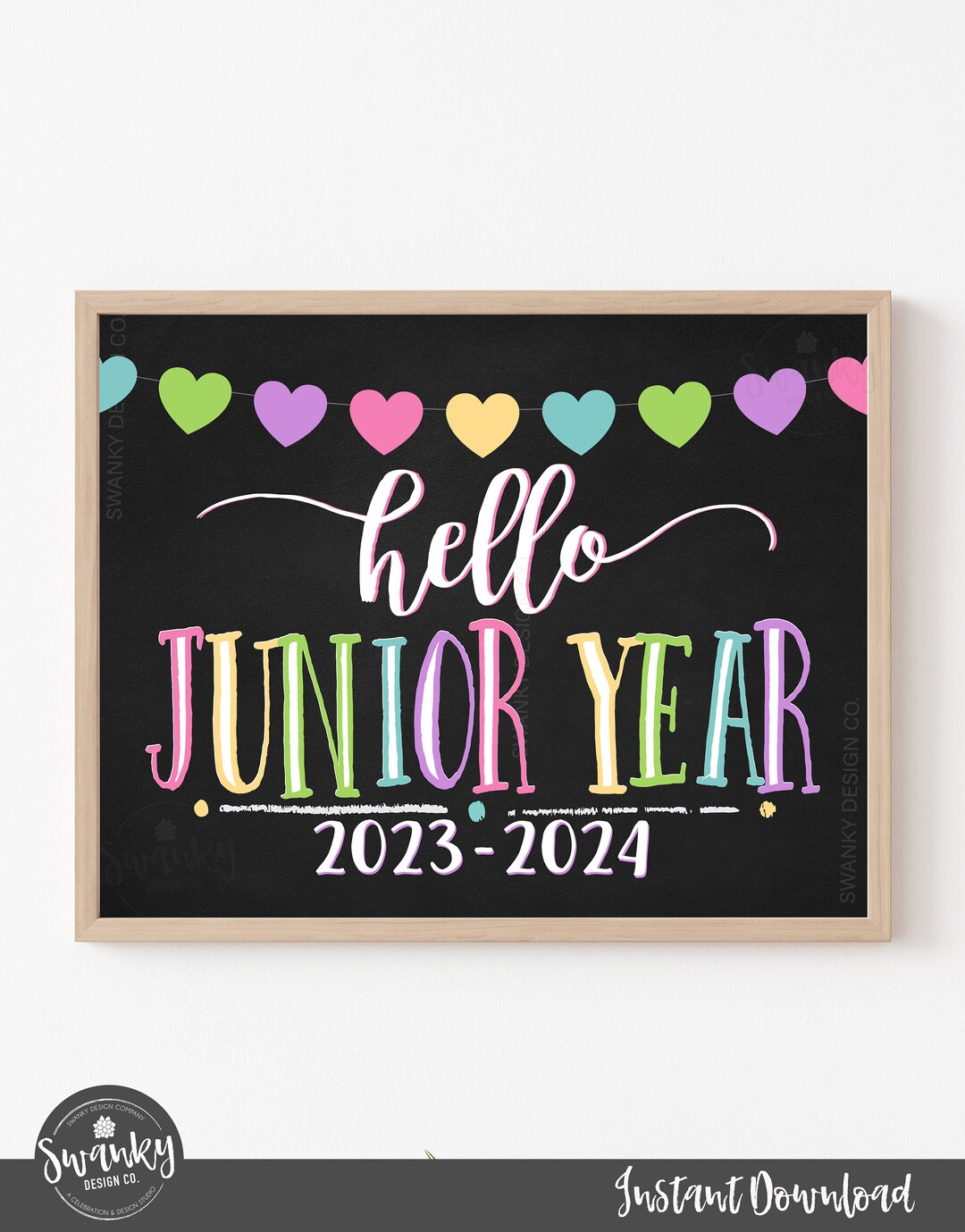 First Day of Junior Year Sign Printable First Day Sign Hello - Etsy