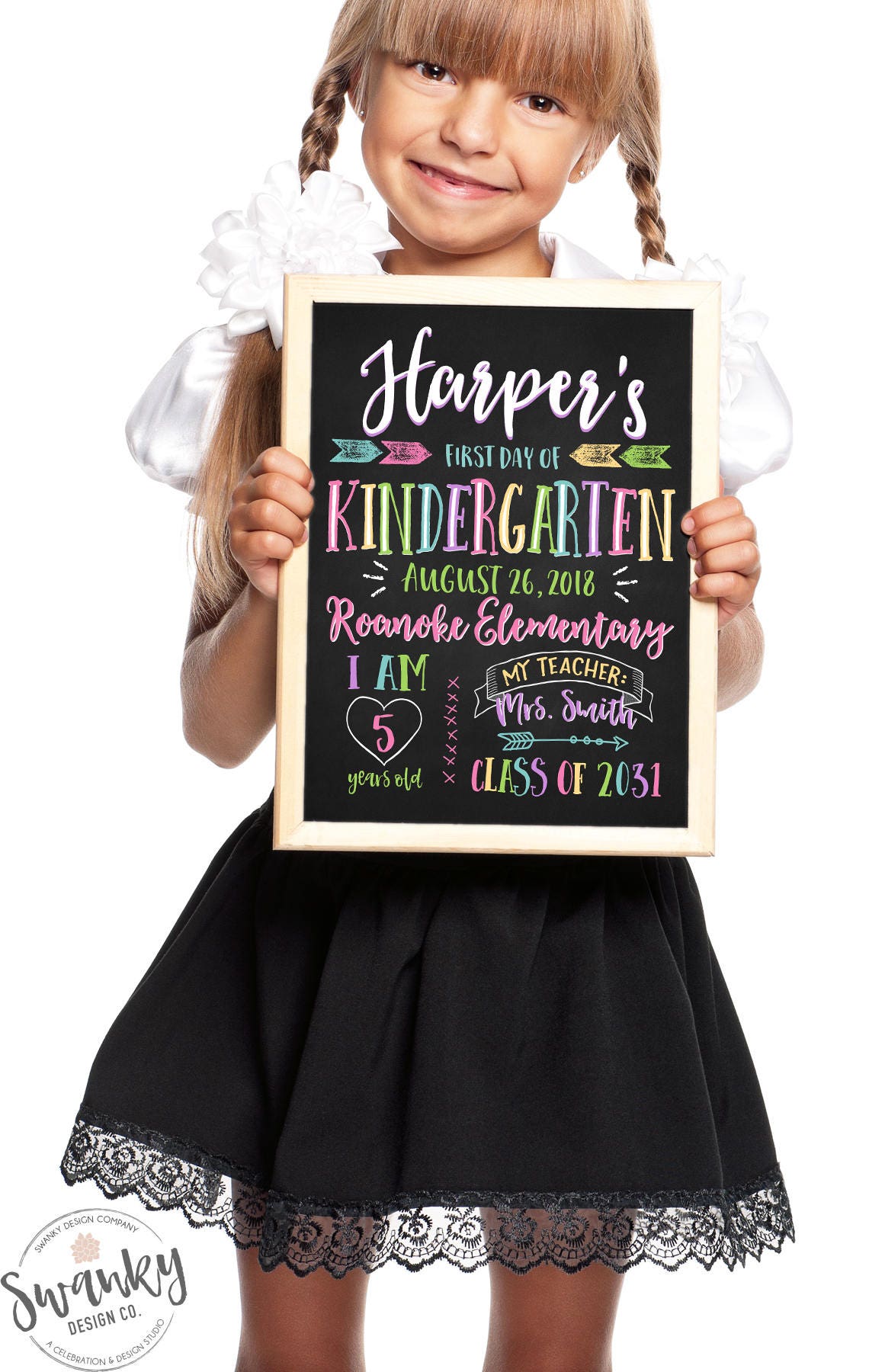 Back to School Sign, Chalkboard Printable Poster, First day of school…