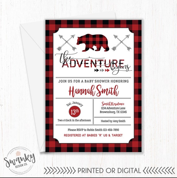 camping baby shower invitations