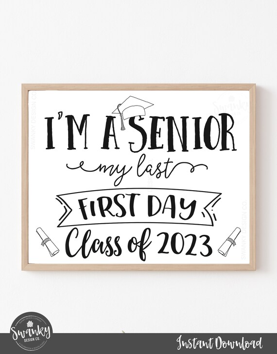 I'm a Senior Printable Sign First Day of Senior Year - Etsy