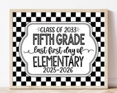 Printable Fifth Grade First Day Sign, Last Year in Elementary School, 5th Grade Sign, First Day Photo Prop, 1st Day of 5th Grade, WBS01