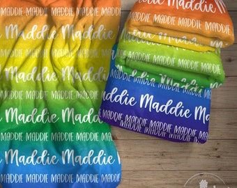 Personalized Rainbow Name Blanket, Birthday Gift Idea, Christmas Gifts of kids, Custom Name Blanket, Minky or Sherpa, The Blakely