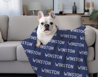 Personalized Blanket for Dog, Custom Dog Name Blanket, Plush Dog blanket, New Puppy Gift, The Winston