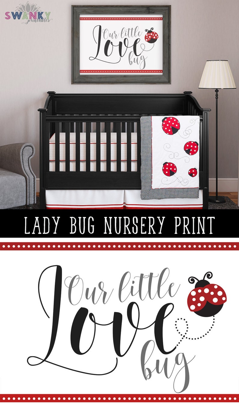 Ladybug Nursery Art Print Ladybug Bedroom Decor Our Little Etsy