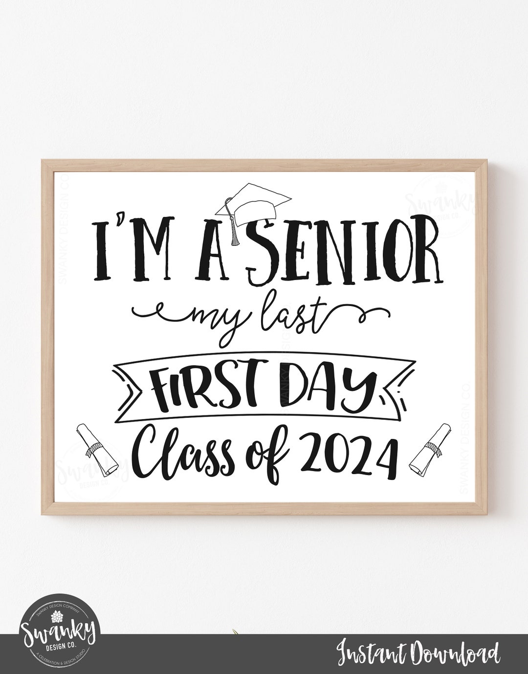 I'm a Senior Printable Sign First Day of Senior Year - Etsy