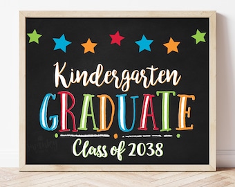 Kindergarten Graduation Sign Printable, Kindergarten Graduate, Last Day of Kindergarten Sign, Last Day Photo Prop, Instant Download,